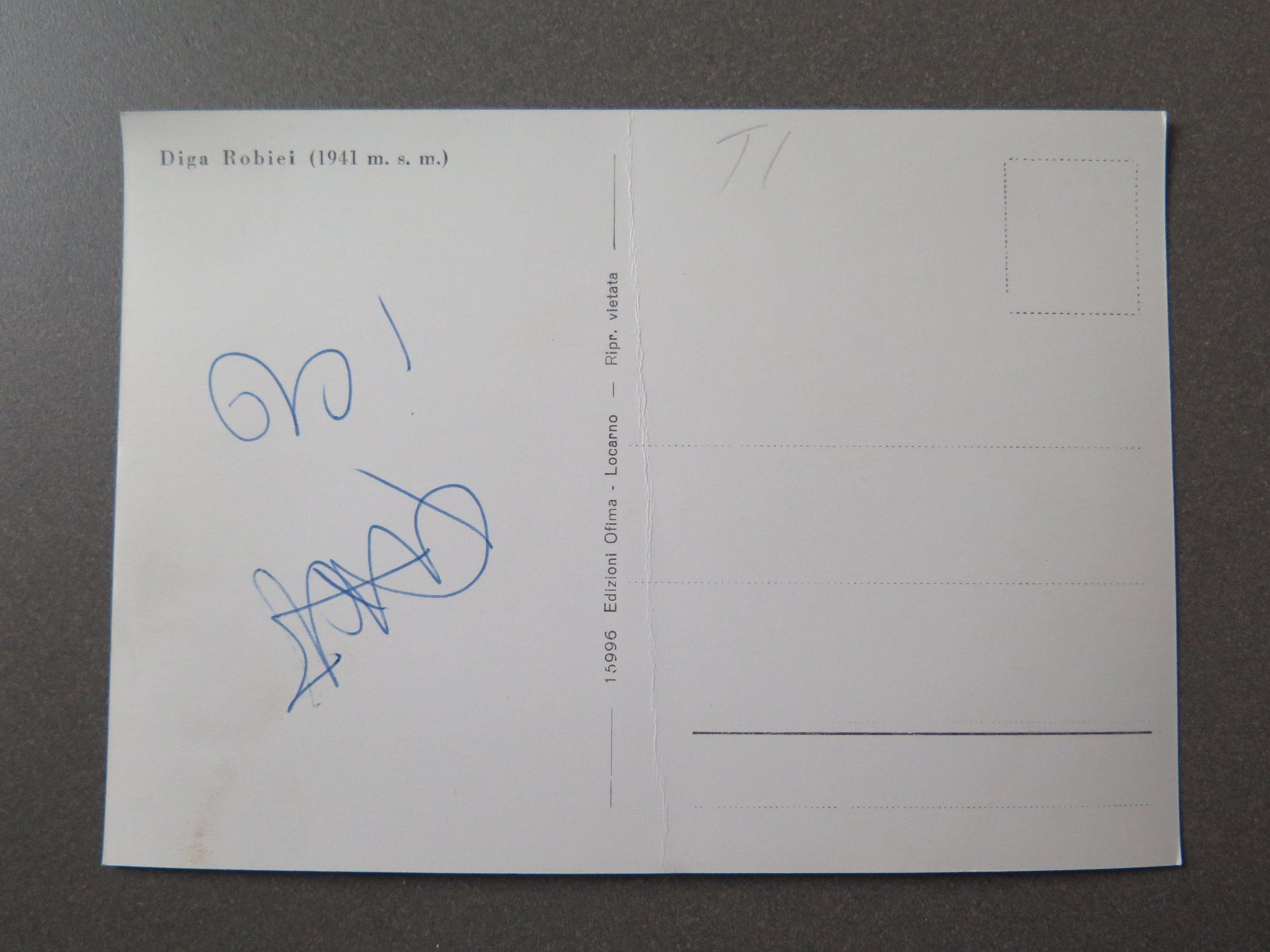 Cartoline postali: STAUSEE - DIGA ROBIEI - IM BAU – Usato da Wittenbach venduto da lipasal 1