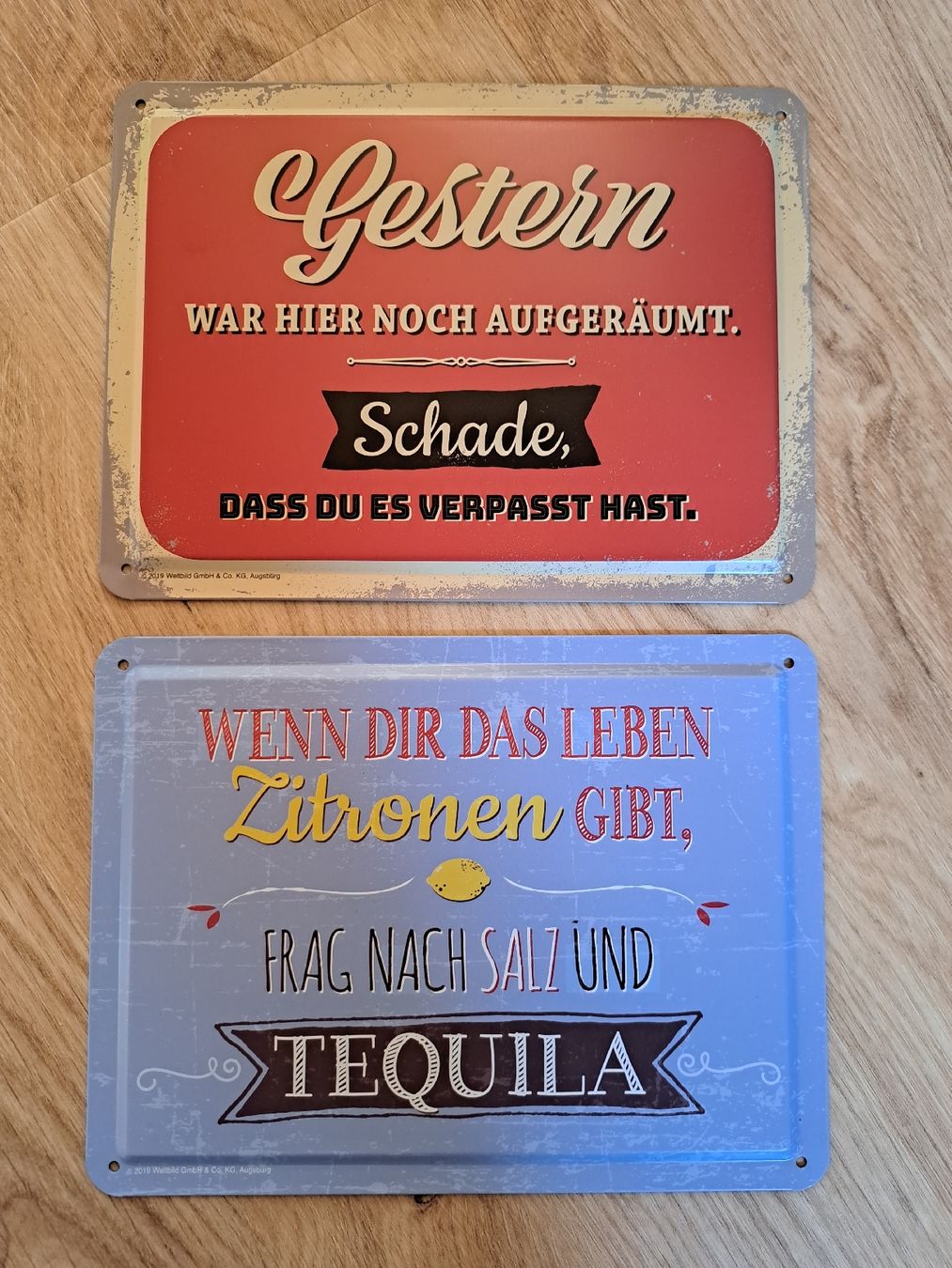 Schilder: Tafeln mit Sprüchen, Dekoschild – Neu und originalverpackt aus Walenstadt von