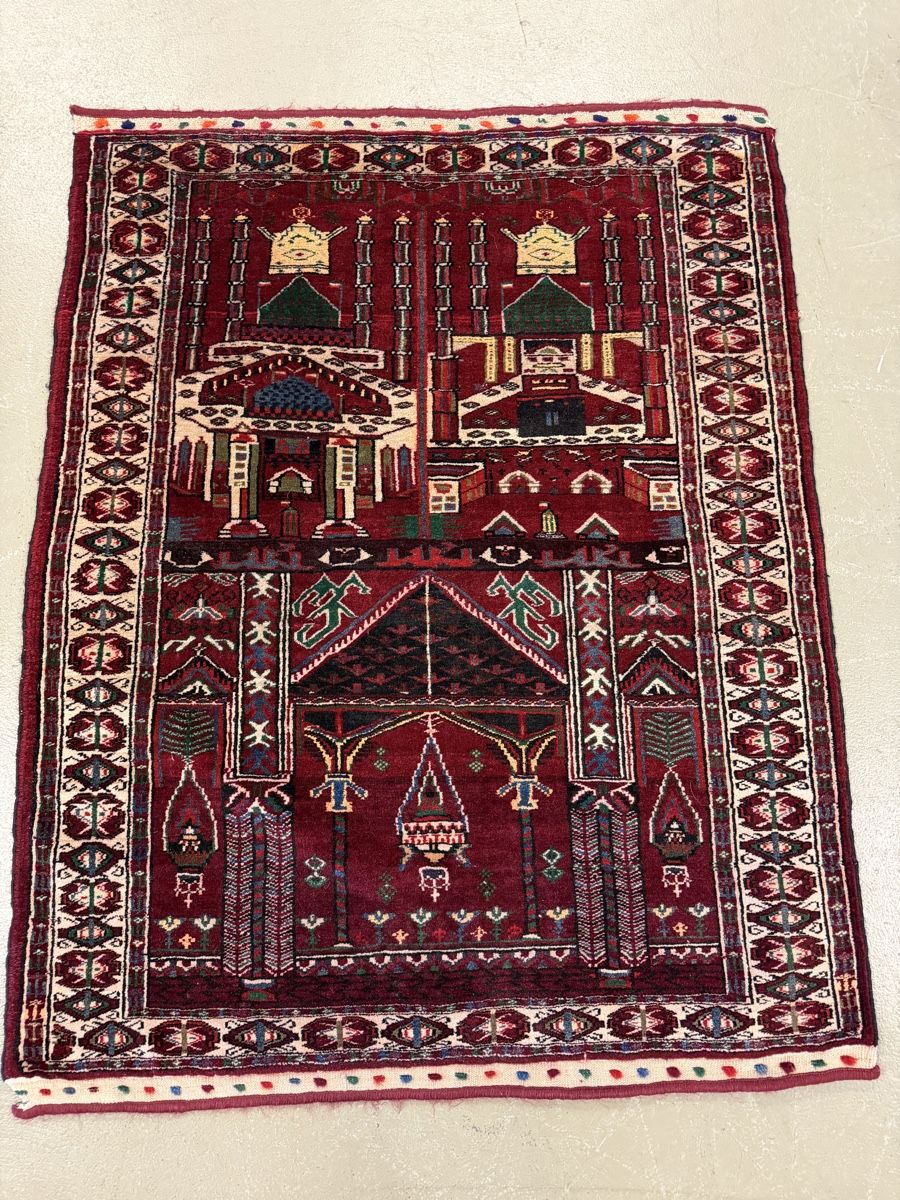 Tapis: Orientteppich Gebetsteppich rot mit Muster  – D'occasion à Strengelbach par RaenAntikDesign