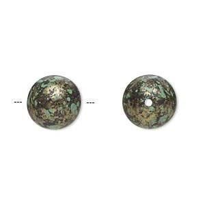 Perle (finte): 3 Perlen antiklook 16mm  grün-bronze – Nuovo (secondo la descrizione) da Alpnachstad venduto da perlengaby