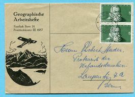Illu. Brief Bern 1948 - Absender: Geographische Arbeitshefte