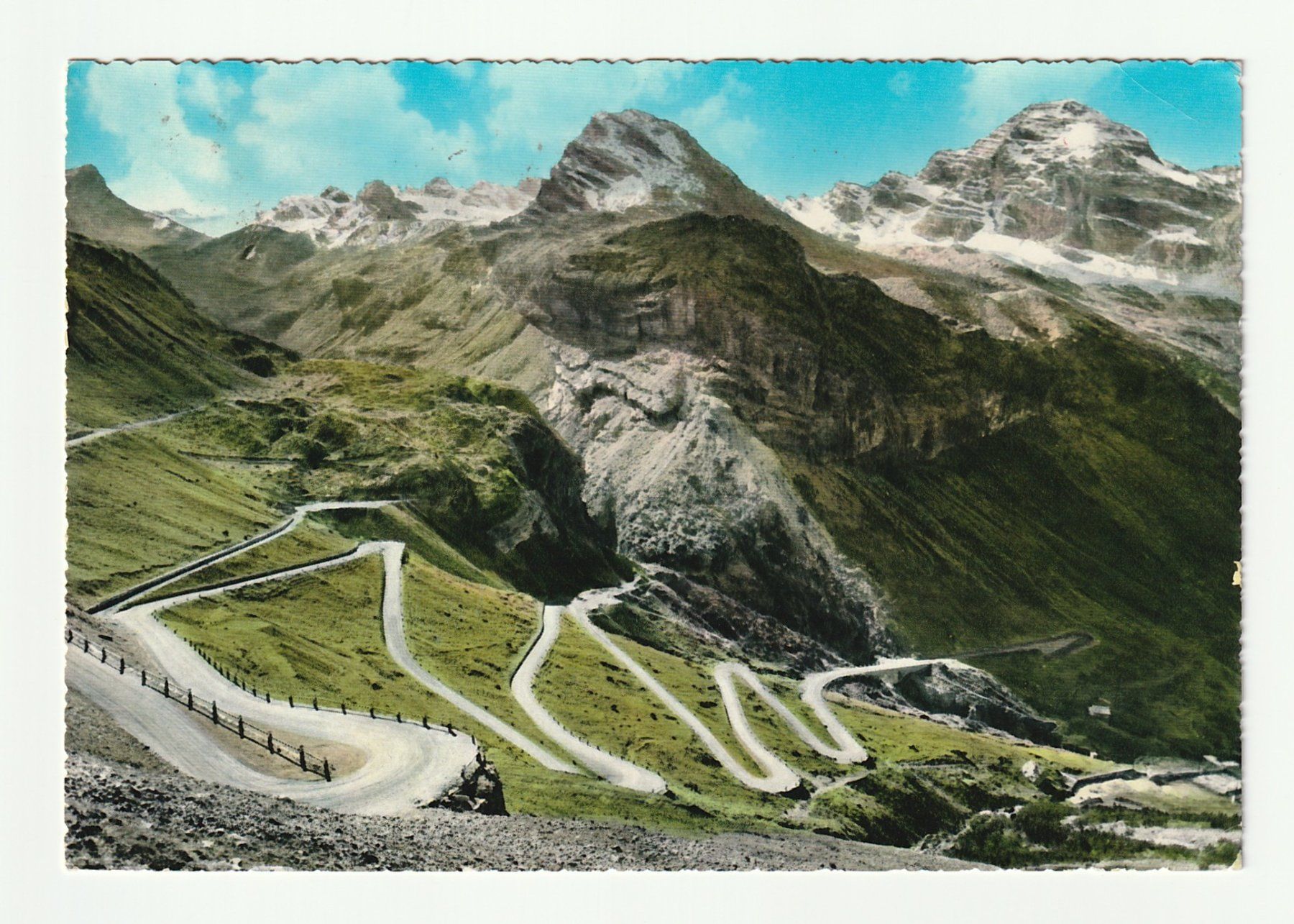 Cartoline postali: Ansichtskarte Stilfserjochstrasse "Die Spondalunga" 1966 – Usato da St. Gallen venduto da Ricardo_Deals