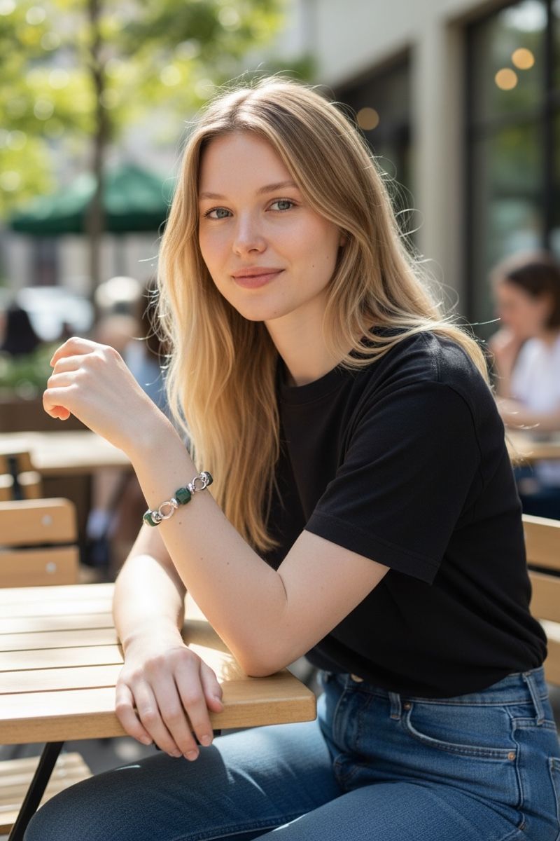 Bracciali & Braccialetti: Armband mit Grünem Achat – Nuovo e nell'imballaggio originale da Kriens venduto da Hortensie6 1