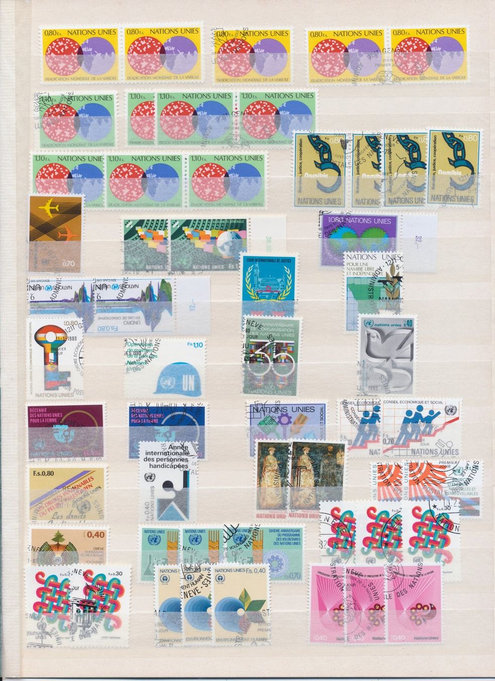 Alle Briefmarken: UNO - Doublettenlot, vorwiegend UNO - Genf – Gebraucht aus Winterthur von Zupogeru 2