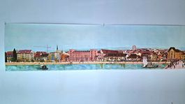 Plakat -  Panorama Kleinbasel Rheinufer am Vogel Gryff