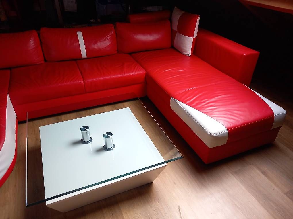 Sofas: Ledersofa rot – Gebraucht aus Altendorf von fre_mb2h