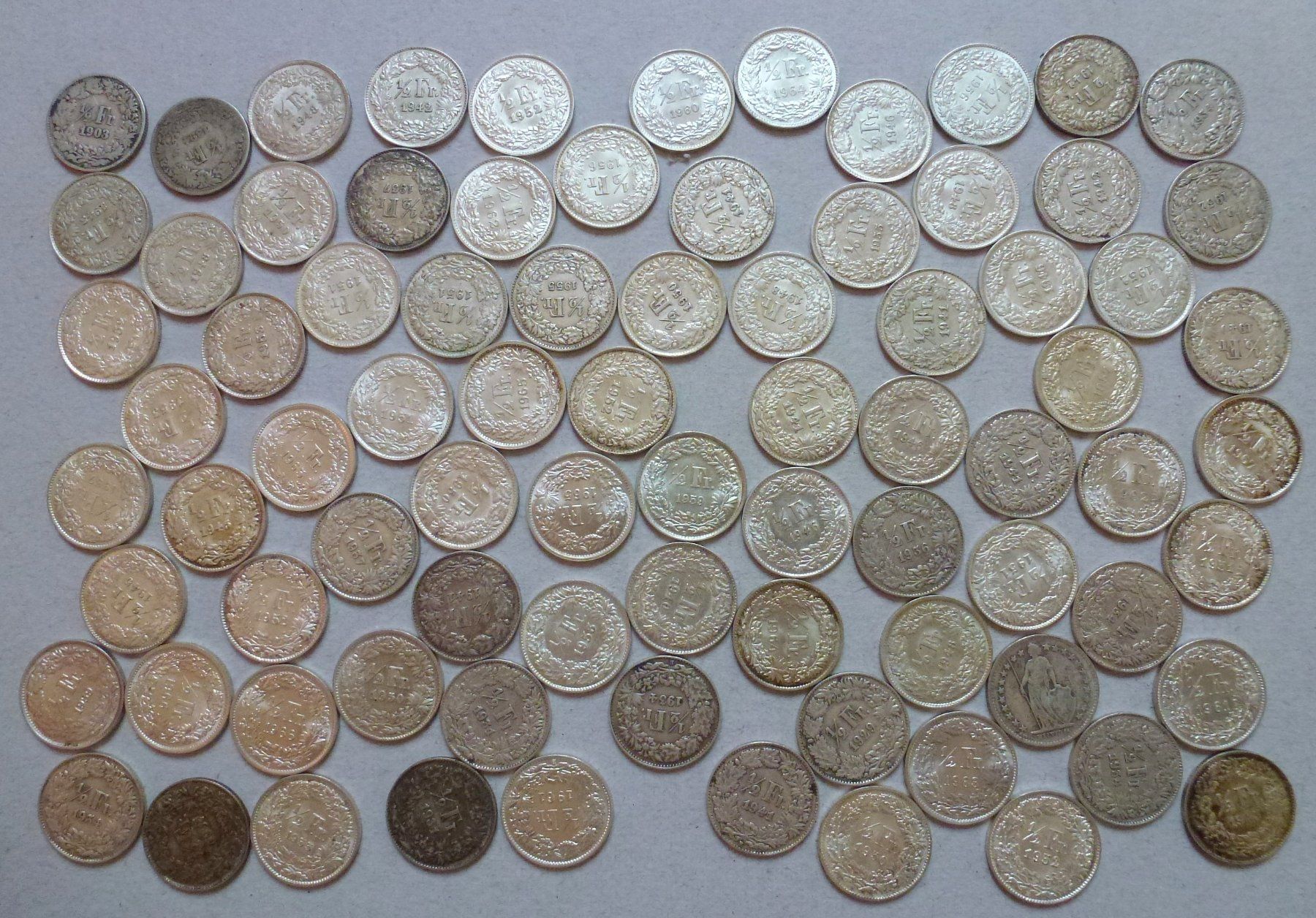 Tutti le monete: TOP ++ Sammlung von 246 Stück Schweizer Silbergeld ab 1874 – Usato da Walkringen venduto da Casablanca777 1