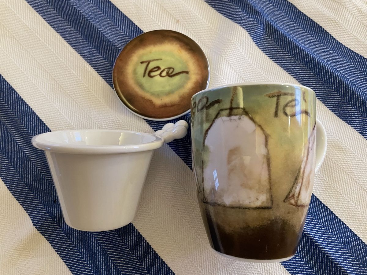 Tazze: Teetasse mit Sieb und Deckel – Nuovo (secondo la descrizione) da Siebnen venduto da Starlauf 3
