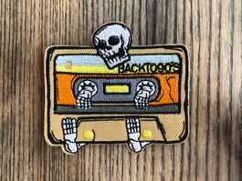 Aufnäher Patch zum Aufbügeln Kassette back to the 90s