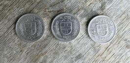 3Stück Schweizer 5Franken SilberJg.1931