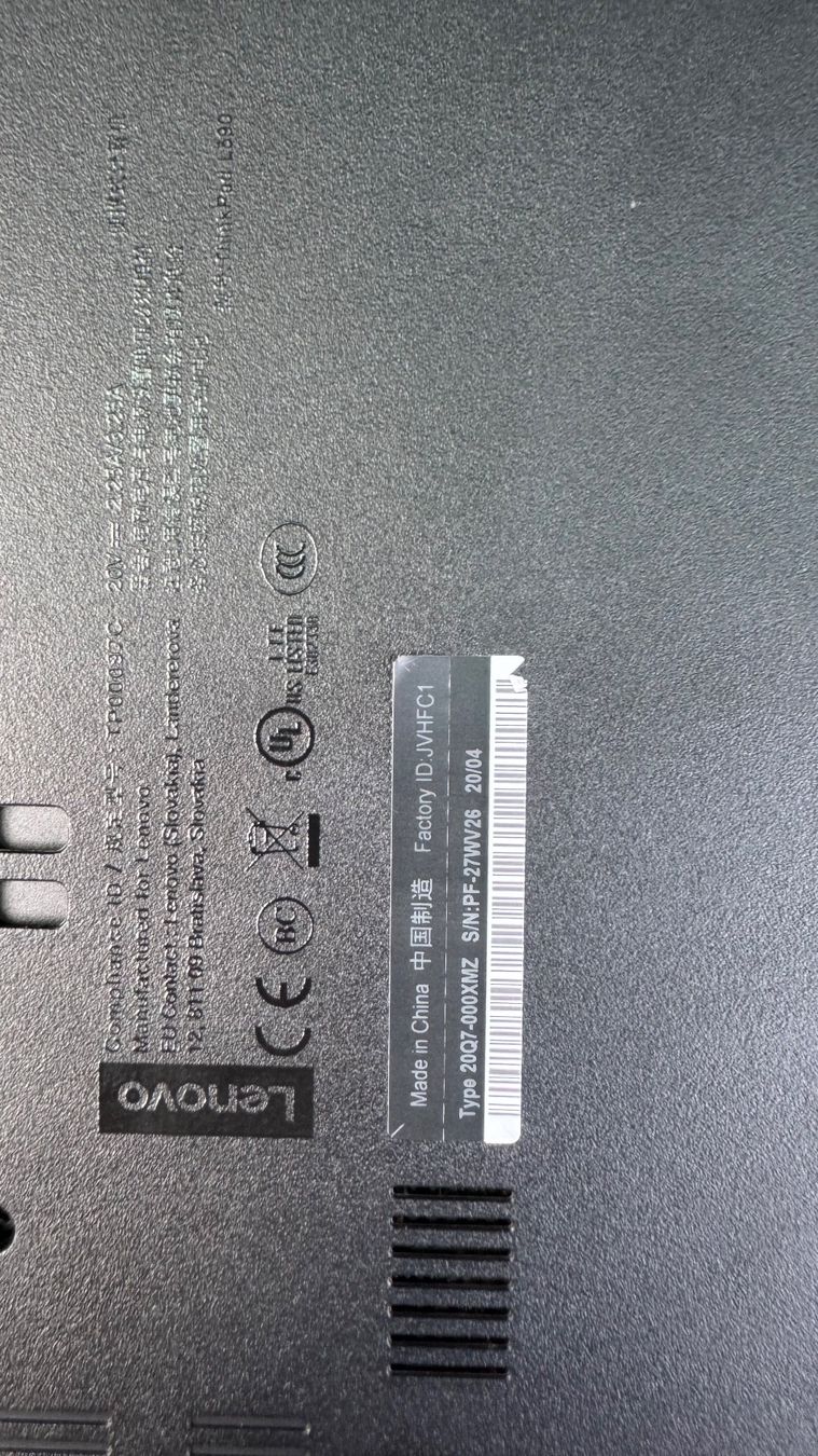 Ordinateur: L590 (type 20Q7, 20Q8) Laptops (ThinkPad) (Gebraucht) in ...