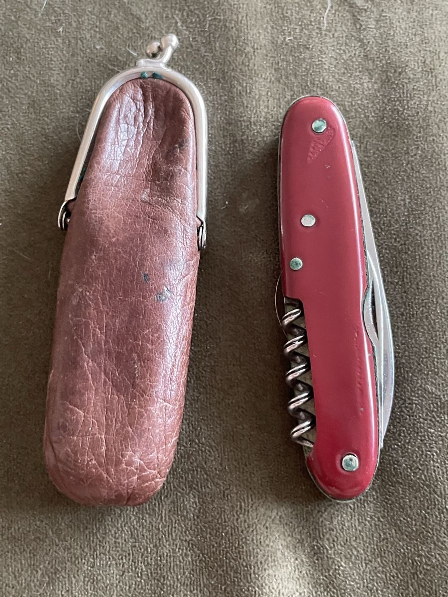 Coltelli tascabile: antikes Taschenmesser mit Leder-Etui – Usato da Günsberg venduto da MorningEgg22 2