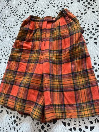Retro Vintage Karo Shorts Hose Orange Gr 152/ 158