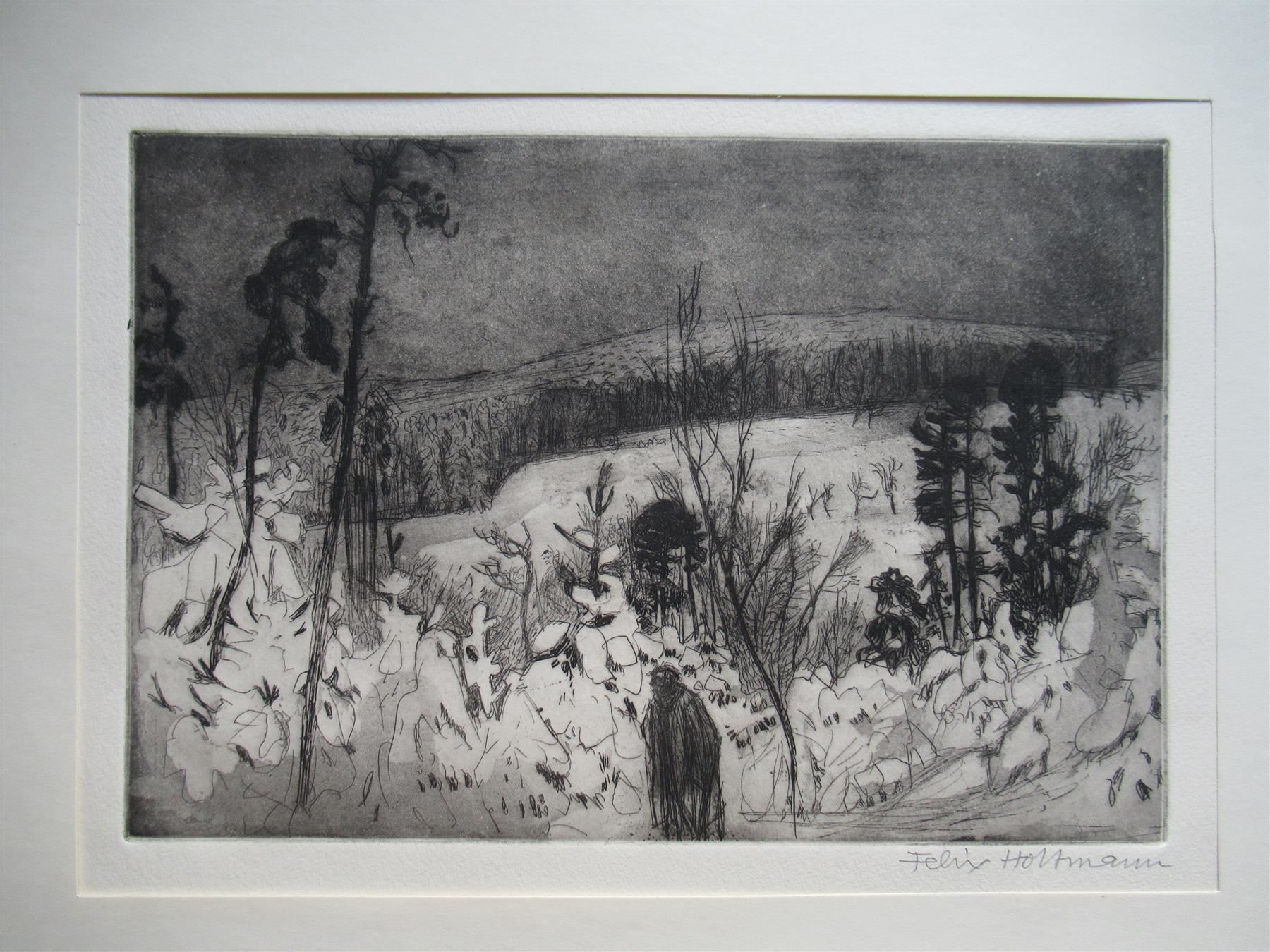 Foto & Immagini: Felix HOFFMANN Original- Radierung Waldrand – Usato da Adliswil venduto da buch_und_kunst