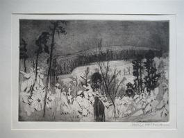 Felix HOFFMANN Original- Radierung Waldrand