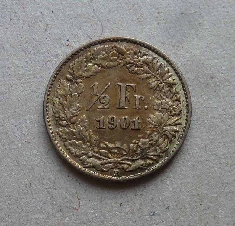 Tutti le monete: ++ 1/2 Franken 1901, gute Erhaltung – Usato da Walkringen venduto da Casablanca777