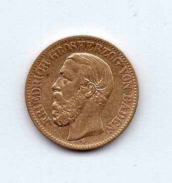 Tutti le monete: (32) Baden 10 mark 1873 Gold Reichsgold – Usato da Rüthi (Rheintal) venduto da erdnuessli1 2