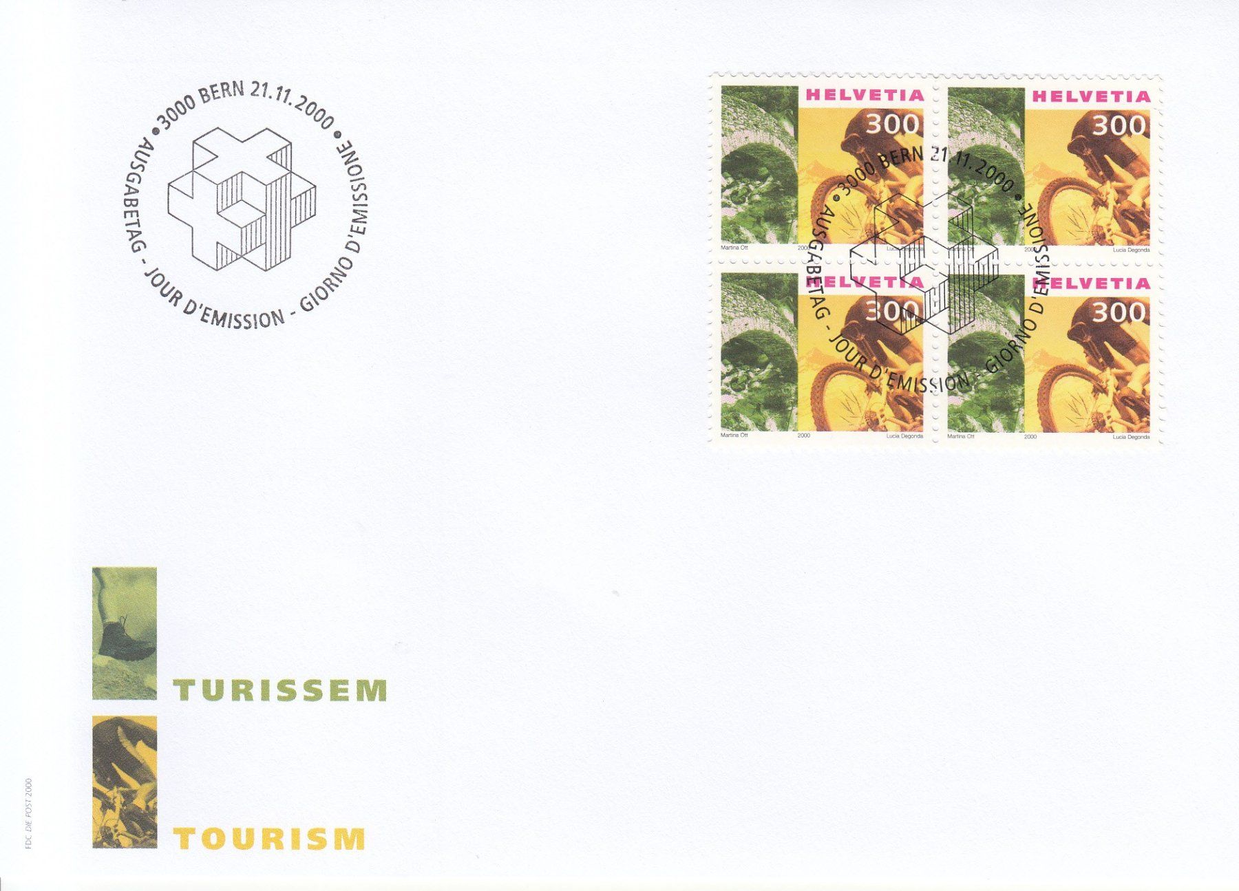 Alle Briefmarken: SBK 1000 - 1004 im 4er-Block FDC – Gebraucht aus Bürglen TG von StampGraf 3