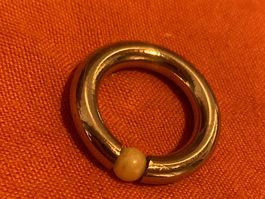 RING/FINGERING silberig/weisse Perle / ca.19mm Durchmesser
