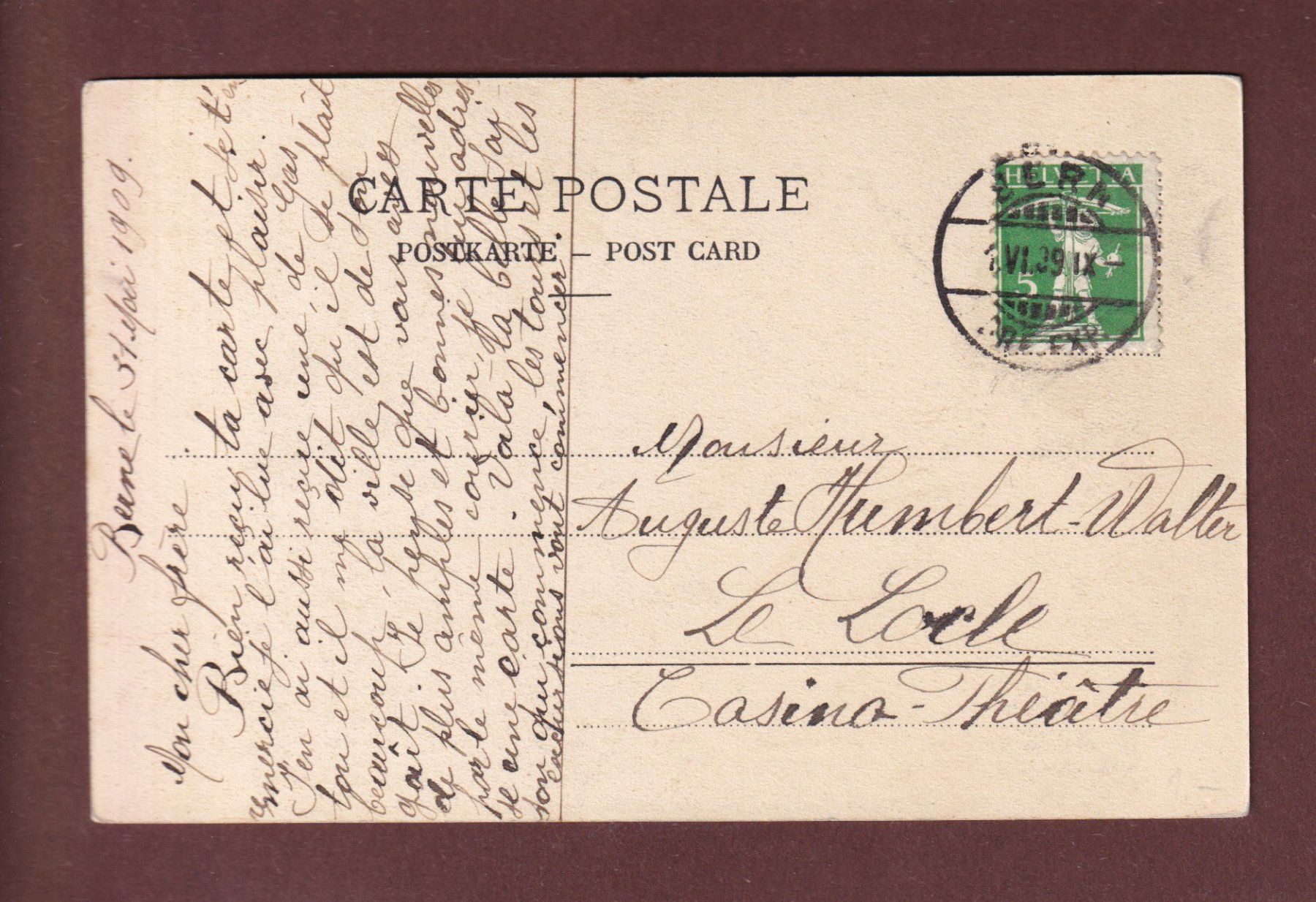 Cartoline postali: AUF DER ALP - Ziege - 1909 – Usato da Pully venduto da nicecards-shop 1