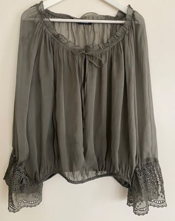 Seidenbluse von MAX & Co. in Taupe/Grau, One Size