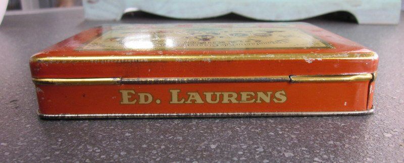 Dosen: Alte Blechdose ED. LAURENS, Genève, Orange – Gebraucht aus Bischofszell von Pfau0 5