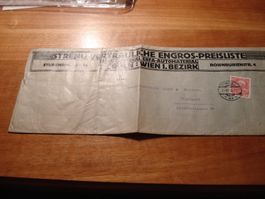 Brief Österreich 1910, Preisliste ERFA-Automaterial