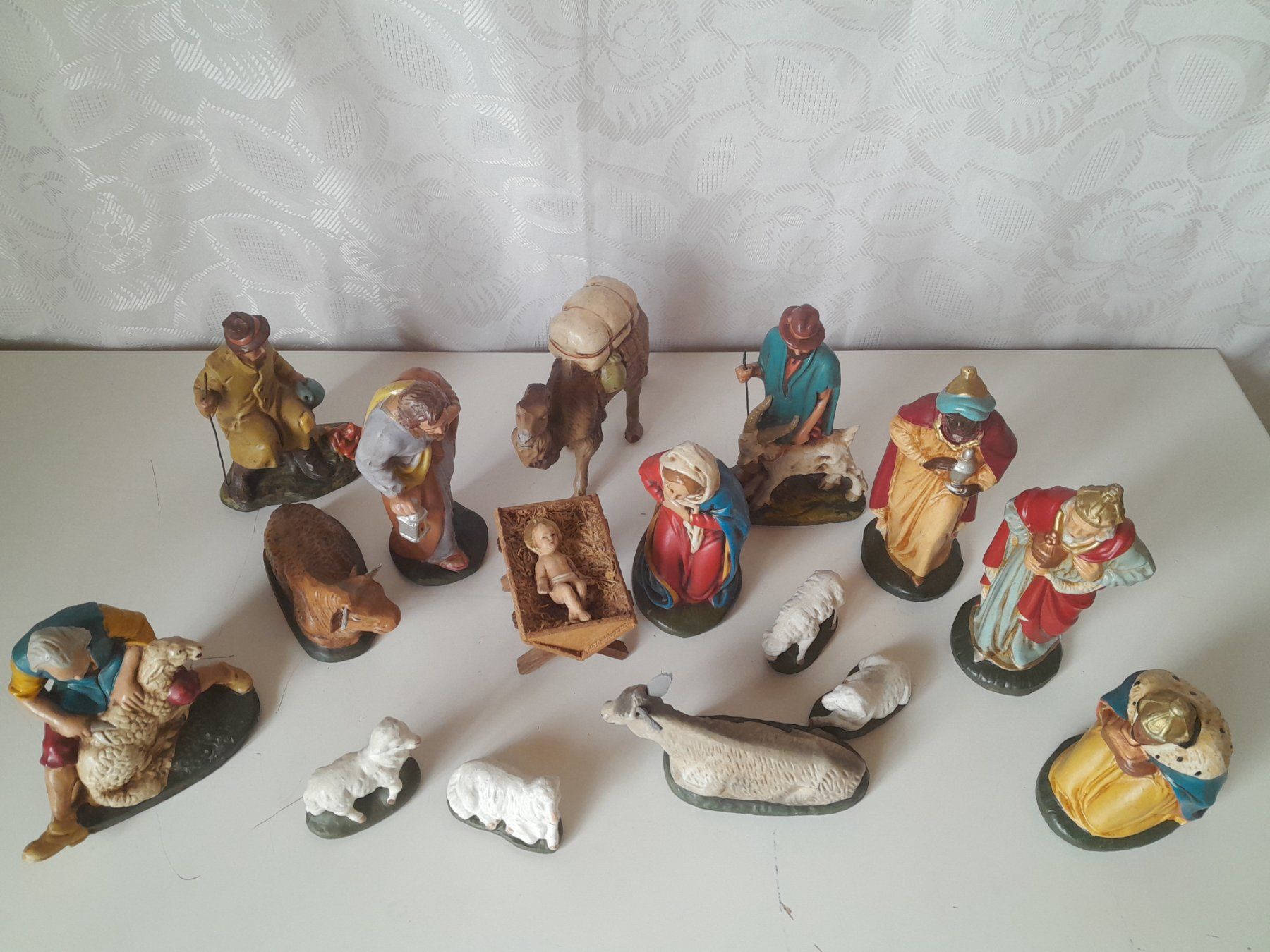 Figuren: Weihnachts Krippenfiguren, 16 teilig, 1962, US Zone-BRD – Gebraucht aus Schwarzenbach SG von utschu09 4