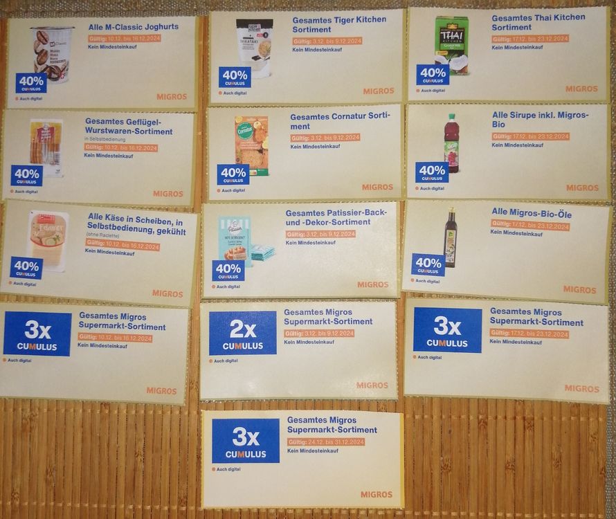 Migros Cumulus Bons 2x 3x 40% Rabatt diverse Sorten (Neu (gemäss ...