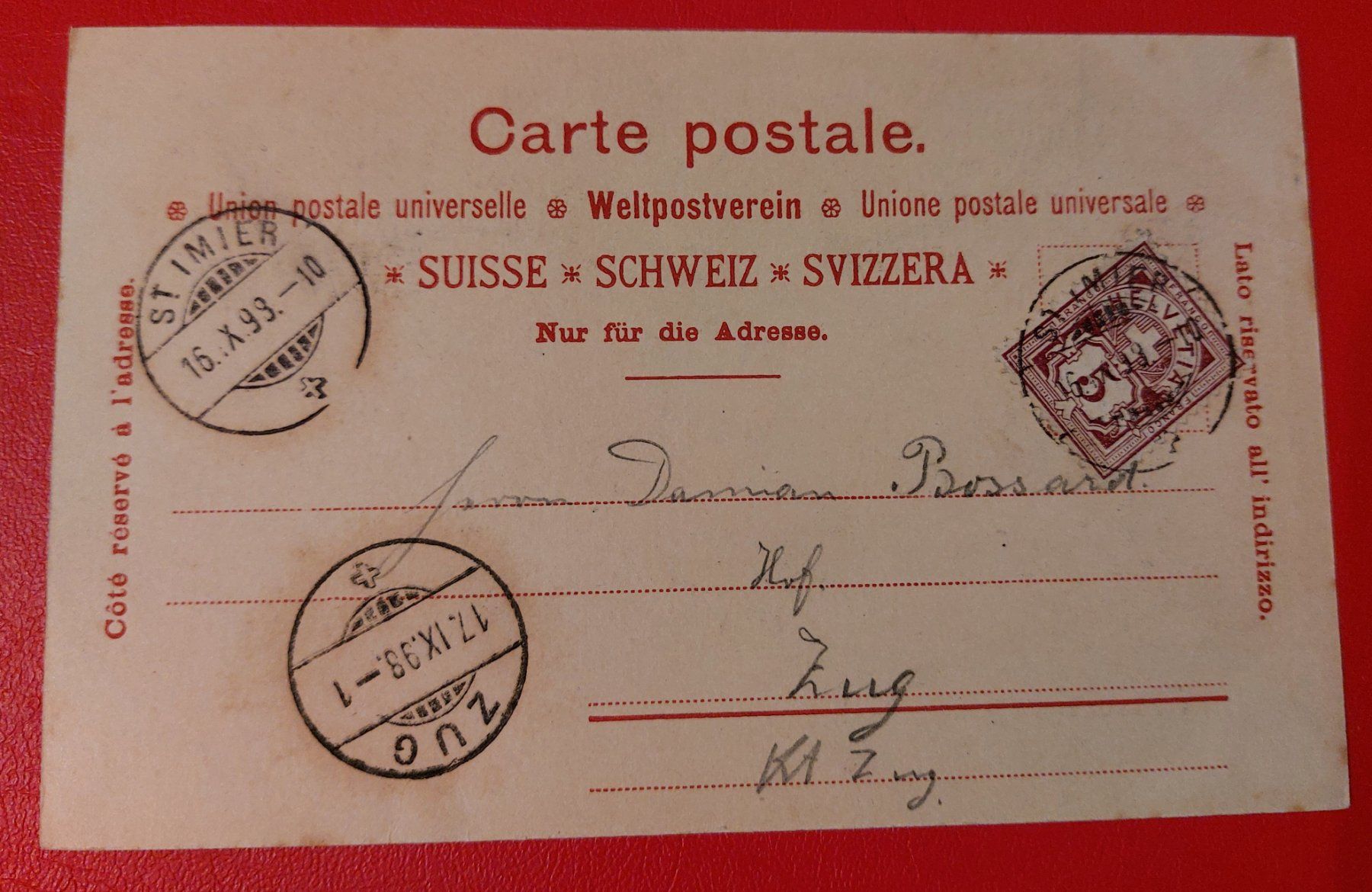 Cartoline postali: Souvenir de St. Imier 1898 – Usato da St-Légier-La Chiésaz venduto da Theo005 1