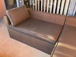 2er Rattan Gartensofa-Element von viplounge mit Ersatzbezüge