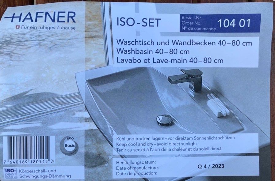 Spülbecken & Waschbecken: ISO-Set Hafner 104 01 – Neu und originalverpackt aus Winterthur von Elen