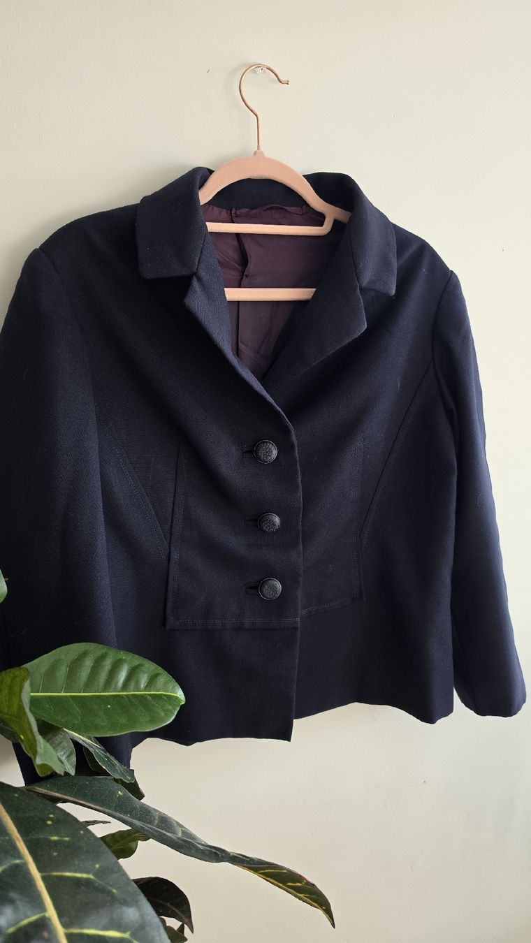 Giacche: Women's Blazer Jacket Dark Blue Three Button Closure – Usato da Zug venduto da Cramoisan 4