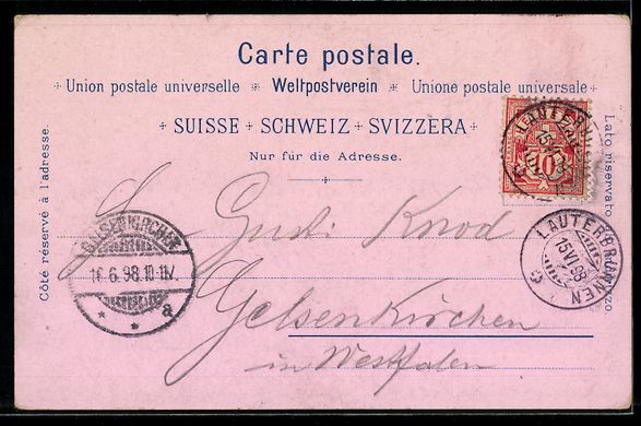 Cartoline postali: Litho Lauterbrunnen, Trümmelbach, Panor – Usato da Berlin venduto da bartko-reher 1