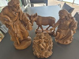 Krippe gross-echtes Holz von Schnitzer CH Sutter