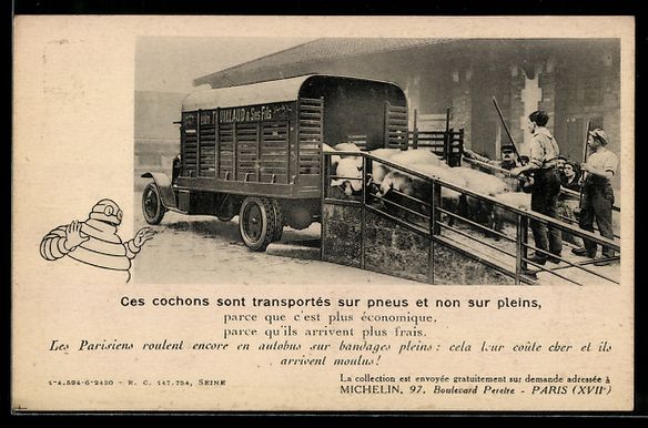 Ansichtskarten: Paris, Ces cochons sont transportés sur – Gebraucht aus Berlin von bartko-reher