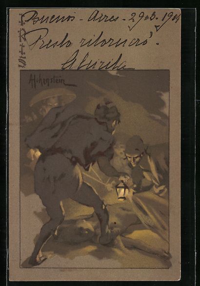 Cartoline postali: Adolfo Hohenstein: Iris, zwei Halunken f – Usato da Berlin venduto da bartko-reher