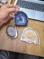 2 Achate und versteinertes Holz Mineralien (Q)