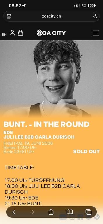 Tickets: BUNT Ticket 19.06.2026 – Gebraucht aus Bolken von LucSO