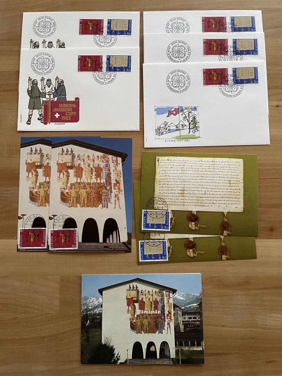 Alle Briefmarken: Ersttagsbriefe & AK von Rütlischwur – Gebraucht aus Rümlang von baselsale1