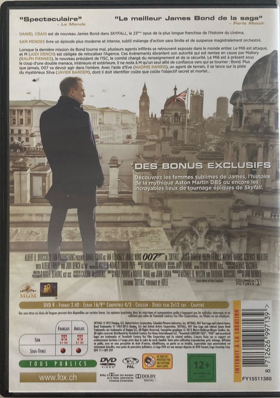 Tous les DVDs: DANIEL CRAIG - 007 (SKYFALL) – D'occasion à Poliez-Pittet par Newtown-Records 1