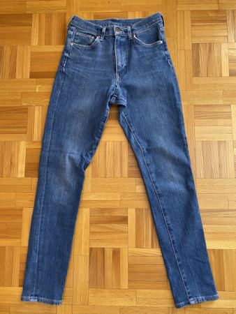 Jeans bleu H&M - taille haute, jambe skinny - taille 36