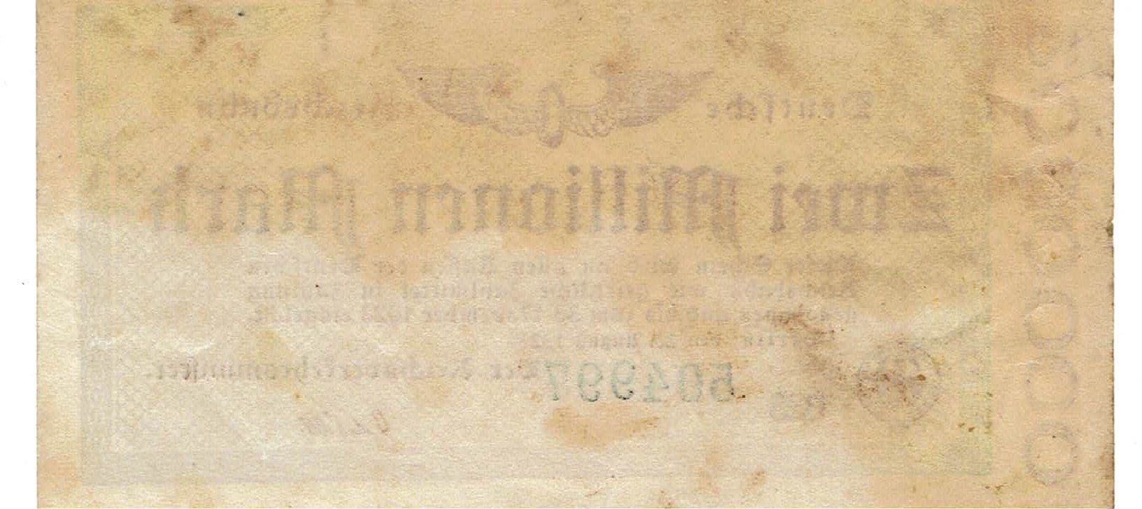 Banconote: Deutsche Reichsbahn 2 Mil. Mark 20.08.1923 VZ – Usato da Steffisburg venduto da ber_8htf 1