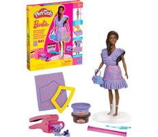 Play-Doh Barbie Rüschen und Zöpfe, Puppe, 2 Dosen Knete
