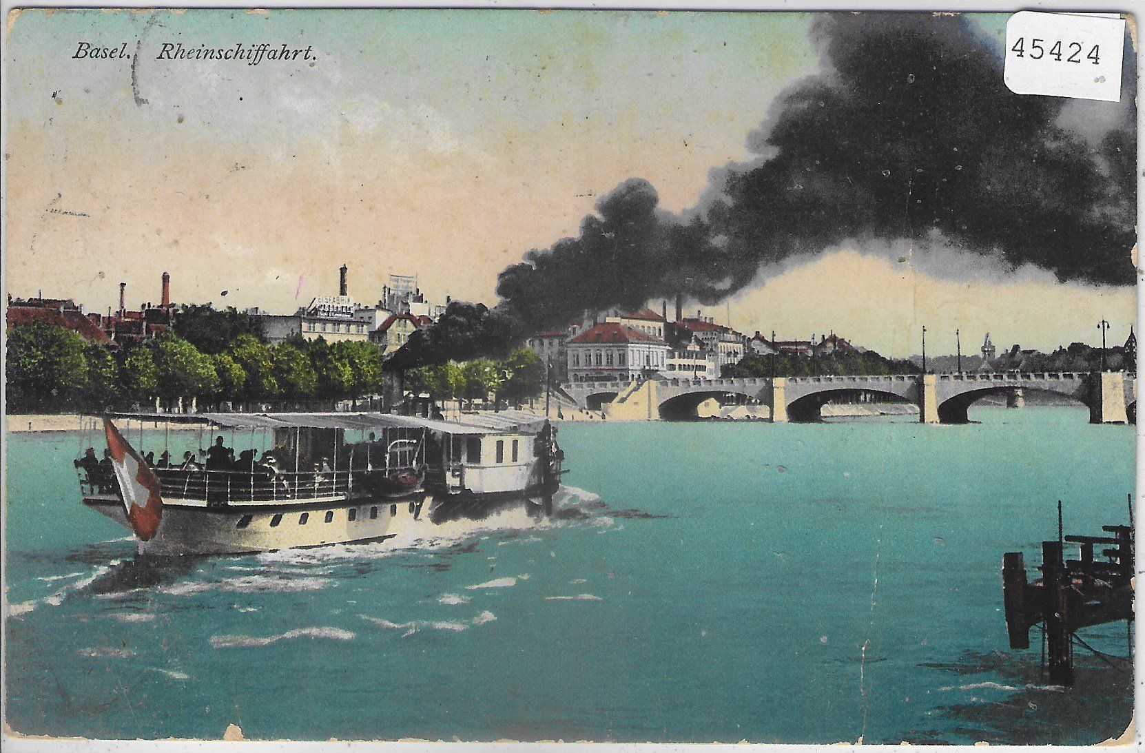 Cartoline postali: Basel - Rheinschiffahrt Dampfer - Litho – Difettoso da Ettingen venduto da Kartenplanet