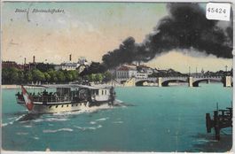 Basel - Rheinschiffahrt Dampfer - Litho