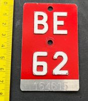 BE 62 / Bern Kanton /Velonummer Nostalgie