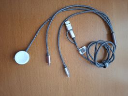 USB-C/Lightning Ladekabel mit Apple Watch Ladepad neu