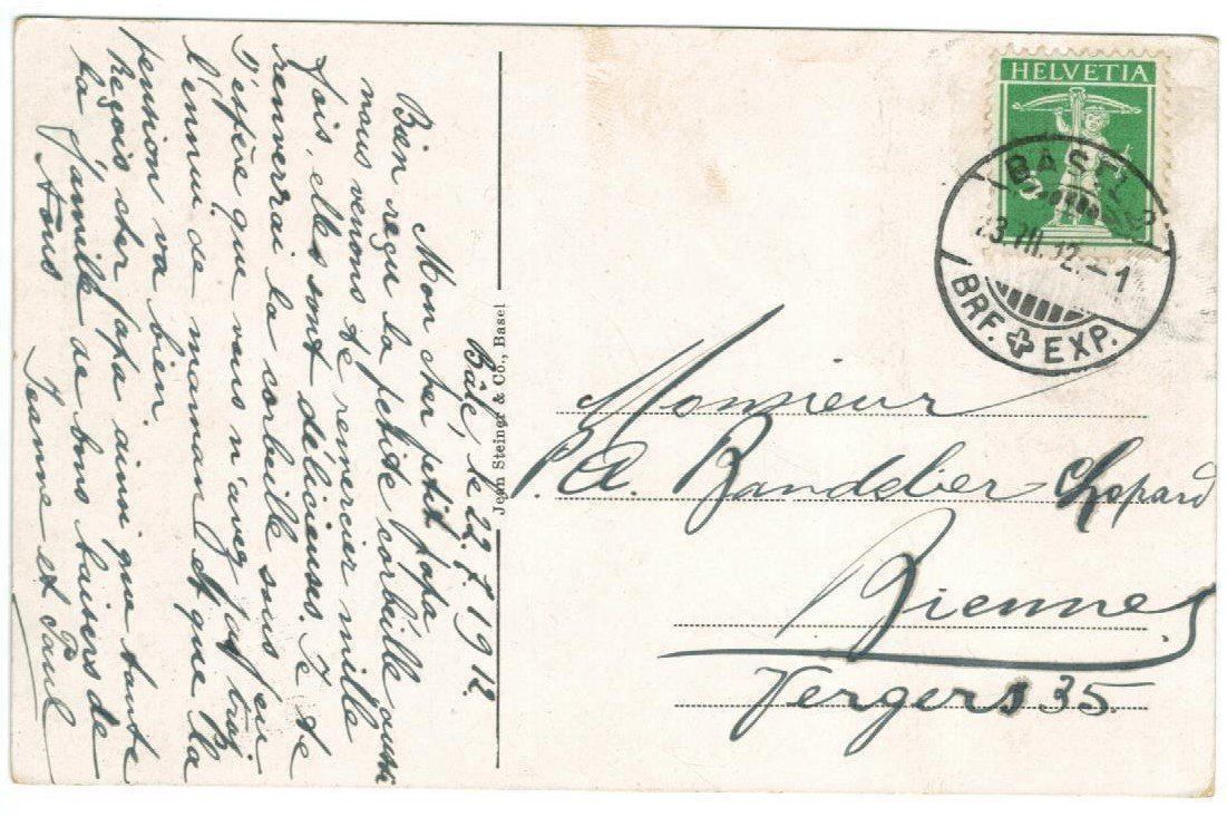 Cartoline postali: AK Basel Strassburgerdenkmal 1912 – Usato da Zürich venduto da tol_b7c7 1