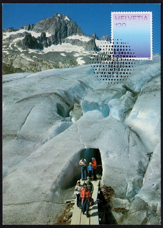 Tutti i francobolli: MK Farben der CH - Gletscherhöhlenblau, Rhonegletscher – Nuovo (secondo la descrizione) da Dottikon venduto da haeusibuh5